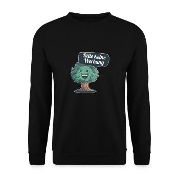 Bitte keine Werbung sagt der Baum - Unisex Pullover - Schwarz - Vorne - Alina (178cm) & Michal (187cm)