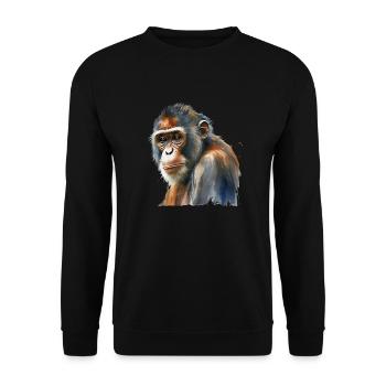 monkey - Unisex Pullover - Schwarz - Vorne - Alina (178cm) & Michal (187cm)