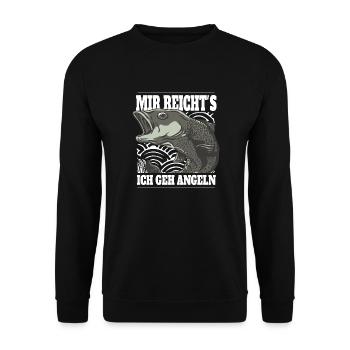 Mir reicht´s ich geh Angeln! - Unisex Pullover - Schwarz - Vorne - Alina (178cm) & Michal (187cm)