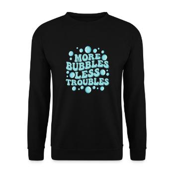 More Bubbles Less Troubles Soapmaker Soapmaking - Unisex Sweatshirt - black - Front - Alina (178cm) & Michal (187cm)
