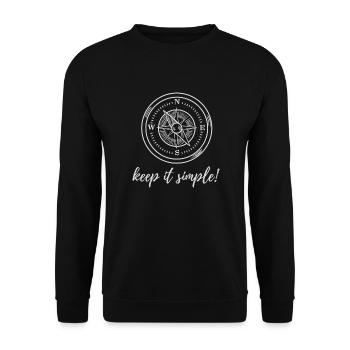 Kompass Urlaub keep it simple - Unisex Pullover - Schwarz - Vorne - Alina (178cm) & Michal (187cm)