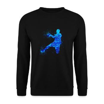 Handball, handballer, Beach handball, Graffiti - Unisex Sweatshirt - black - Front - Alina (178cm) & Michal (187cm)