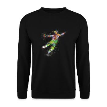 Handball, handballer, Beachhandball,Graffiti - Unisex Pullover - Schwarz - Vorne - Alina (178cm) & Michal (187cm)