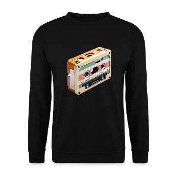 Retro Cassette Tape Illustration - Vintage - Unisex Sweatshirt - black - Front - Alina (178cm) & Michal (187cm)