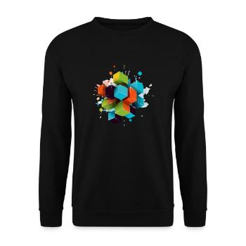 Cubes - Unisex Sweatshirt - black - Front - Alina (178cm) & Michal (187cm)