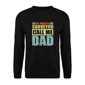 Vintage Mon arpenteur préféré m’appelle papa père - Sweat-shirt Unisexe - noir - Devant - Alina (178cm) & Michal (187cm)