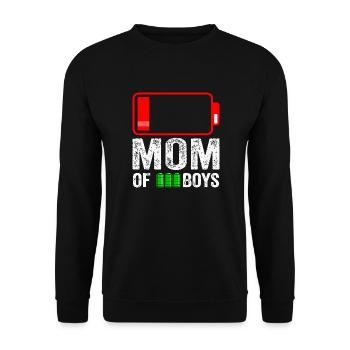 Mom of 3 Boys Gift from Son Mothers Day Birthday - Sweat-shirt Unisexe - noir - Devant - Alina (178cm) & Michal (187cm)