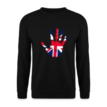 English footprint - Unisex Sweatshirt - black - Front - Alina (178cm) & Michal (187cm)