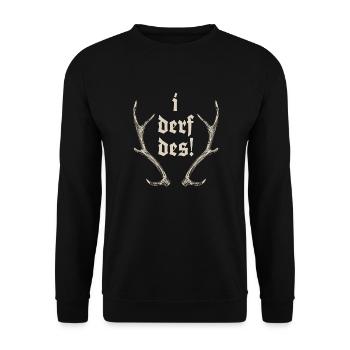i derf des! - Unisex Pullover - Schwarz - Vorne - Alina (178cm) & Michal (187cm)