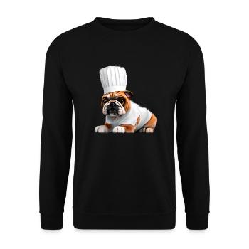 Bulldog Restaurateur Dog Cooks Dogs Dog Owners - Unisex Sweatshirt - black - Front - Alina (178cm) & Michal (187cm)