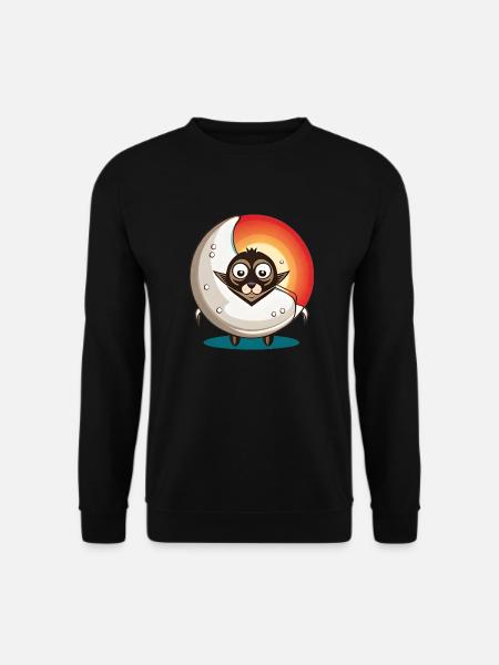 Cat with a moon - Unisex Sweatshirt - black