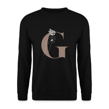 letter G Magic butterfly - Unisex Sweatshirt - black - Front - Alina (178cm) & Michal (187cm)