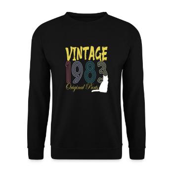 Jahrgang 1993 Cat Sonnenuntergang - Unisex Pullover - Schwarz - Vorne - Alina (178cm) & Michal (187cm)