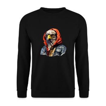 Street style hawk | Hawk lovers - Unisex Sweatshirt - black - Front - Alina (178cm) & Michal (187cm)