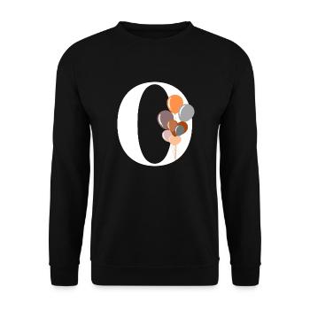 Brief oder Geburtstagsballon - Unisex Pullover - Schwarz - Vorne - Alina (178cm) & Michal (187cm)