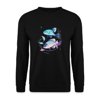 Poissons - Sweat-shirt Unisexe - noir - Devant - Alina (178cm) & Michal (187cm)