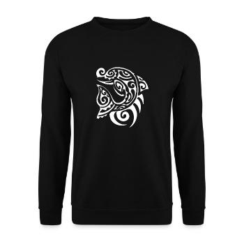 dauphin maori8 blanc - Sweat-shirt Unisexe - noir - Devant - Alina (178cm) & Michal (187cm)