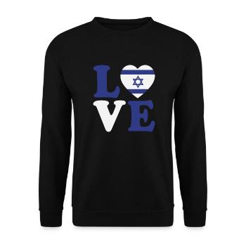 Liebe Israel - Unisex Pullover - Schwarz - Vorne - Alina (178cm) & Michal (187cm)
