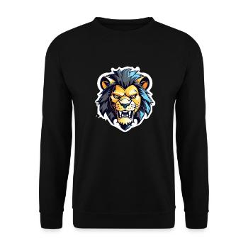 Lion's Head - Unisex Sweatshirt - black - Front - Alina (178cm) & Michal (187cm)