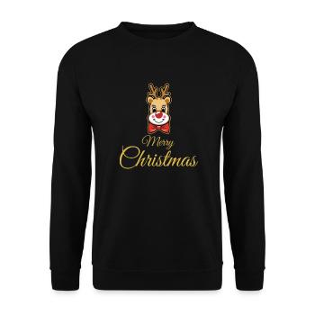 Weihnachten - Unisex Pullover - Schwarz - Vorne - Alina (178cm) & Michal (187cm)