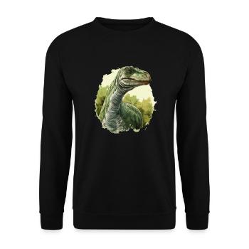 Brontosaurus - Bronto V1 - Unisex Pullover - Schwarz - Vorne - Alina (178cm) & Michal (187cm)