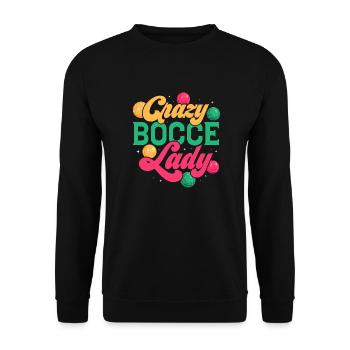 Crazy Bocce Lady Player Team Petangue - Unisex Sweatshirt - black - Front - Alina (178cm) & Michal (187cm)