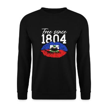 Haiti Haitian Flag Ayiti Haitian I Gift - Unisex Sweatshirt - black - Front - Alina (178cm) & Michal (187cm)