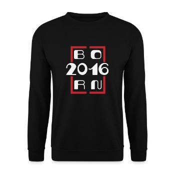 Born in 2016 - Anniversary 2016 - Unisex Sweatshirt - black - Front - Alina (178cm) & Michal (187cm)