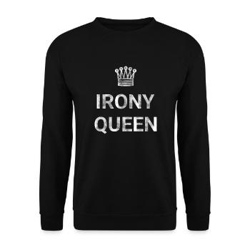 Irony Queen - Unisex Sweatshirt - black - Front - Alina (178cm) & Michal (187cm)