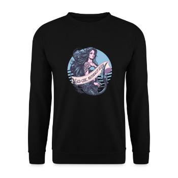 Mermaid Ocean Beach Retro Strong Naturally Beauty - Unisex Sweatshirt - black - Front - Alina (178cm) & Michal (187cm)
