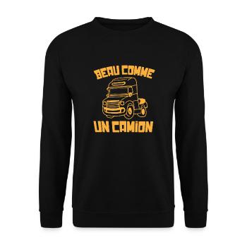 camion routier citation - Sweat-shirt Unisexe - noir - Devant - Alina (178cm) & Michal (187cm)