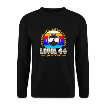 Level 44 - Unisex Sweatshirt - black - Front - Alina (178cm) & Michal (187cm)