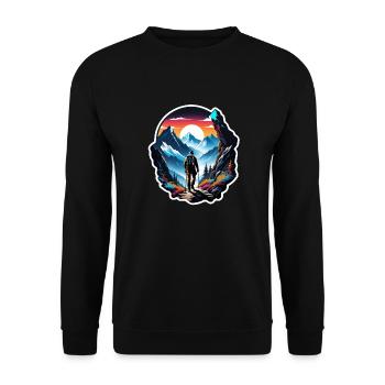 Natur & Bergwandern - Unisex Pullover - Schwarz - Vorne - Alina (178cm) & Michal (187cm)
