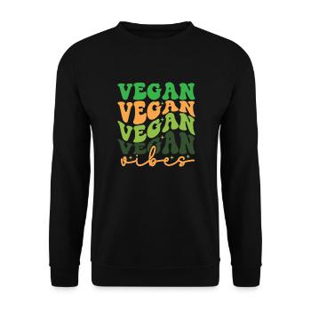 vegan vibes, veganuary, healthy eating, vegan - Unisex Sweatshirt - black - Front - Alina (178cm) & Michal (187cm)