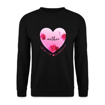 mother mummy mom mom - Unisex Sweatshirt - black - Front - Alina (178cm) & Michal (187cm)