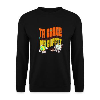 Ta Grâce me suffit ! - Sweat-shirt Unisexe - noir - Devant - Alina (178cm) & Michal (187cm)