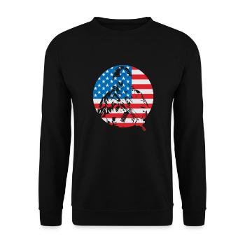 Army War Military Uniform Force Soldier Camouflage - Unisex Sweatshirt - black - Front - Alina (178cm) & Michal (187cm)