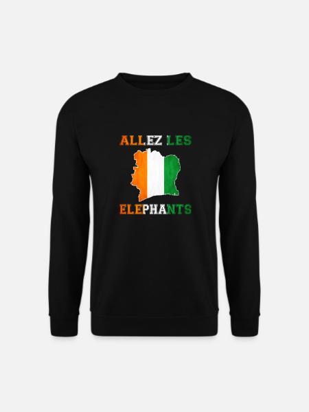 Allez LES Éléphant Maillot de Pied Côte d'Ivoire - Sweat-shirt Unisexe - noir