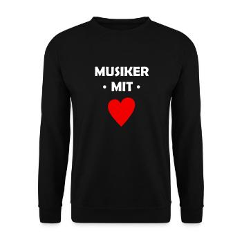 Musiker mit Herz - Musik - Musikinstrument - Unisex Pullover - Schwarz - Vorne - Alina (178cm) & Michal (187cm)