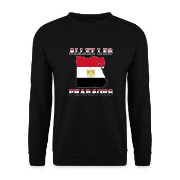 Allez LES Pharaons Maillot de Pied Al Faraena - Sweat-shirt Unisexe - noir - Devant - Alina (178cm) & Michal (187cm)