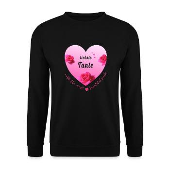 liebste Tante - Unisex Pullover - Schwarz - Vorne - Alina (178cm) & Michal (187cm)