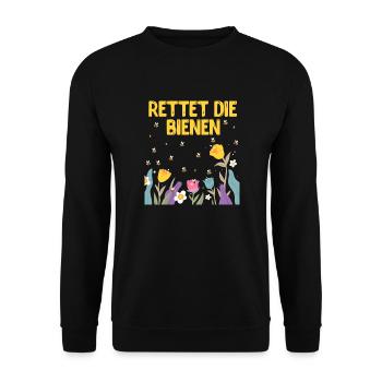 Rettet Die Bienen Imkerei Earth Day Naturschutz - Unisex Pullover - Schwarz - Vorne - Alina (178cm) & Michal (187cm)