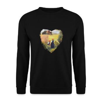 Black Forest girls with Bollenhut - Unisex Sweatshirt - black - Front - Alina (178cm) & Michal (187cm)