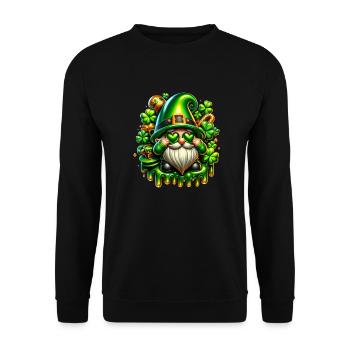 St.Patrick's Day - Gnomes - Unisex Sweatshirt - black - Front - Alina (178cm) & Michal (187cm)
