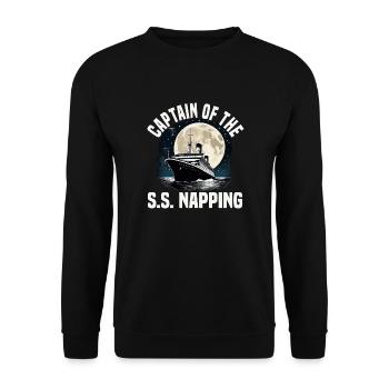 Captain Of Napping Cruise Ship Vacation Group - Unisex Sweatshirt - black - Front - Alina (178cm) & Michal (187cm)