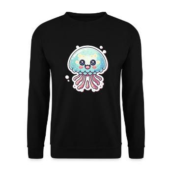 Quallenliebhaber - Unisex Pullover - Schwarz - Vorne - Alina (178cm) & Michal (187cm)