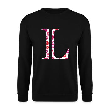 Lettre l bisous - Sweat-shirt Unisexe - noir - Devant - Alina (178cm) & Michal (187cm)