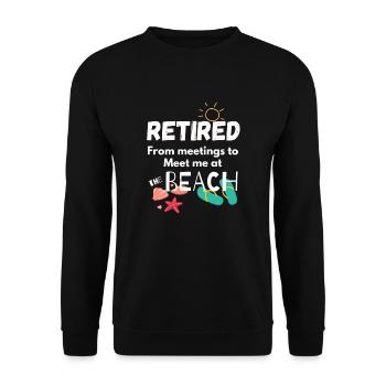 Rentnerhemd triff mich am Strand - Unisex Pullover - Schwarz - Vorne - Alina (178cm) & Michal (187cm)