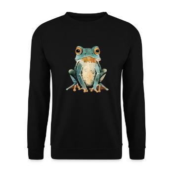 Frog - Unisex Sweatshirt - black - Front - Alina (178cm) & Michal (187cm)