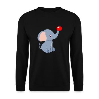 funny elephant, funny nose - Unisex Sweatshirt - black - Front - Alina (178cm) & Michal (187cm)